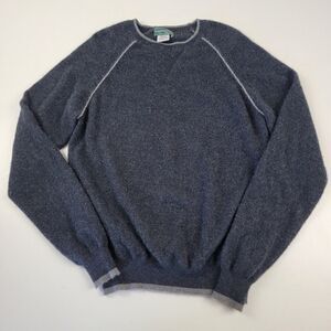 Hammacher Schlemmer Cashmere Sweatshirt Navy Mens Medium Blue and Gray Pullover
